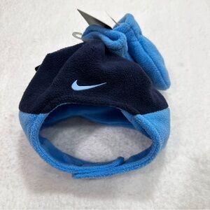 Blue Infant Nike Hat and Mitten Set